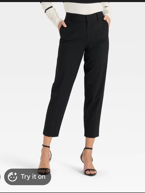a new day Pants - a new day Black Cropped Tapered Ankle Pants